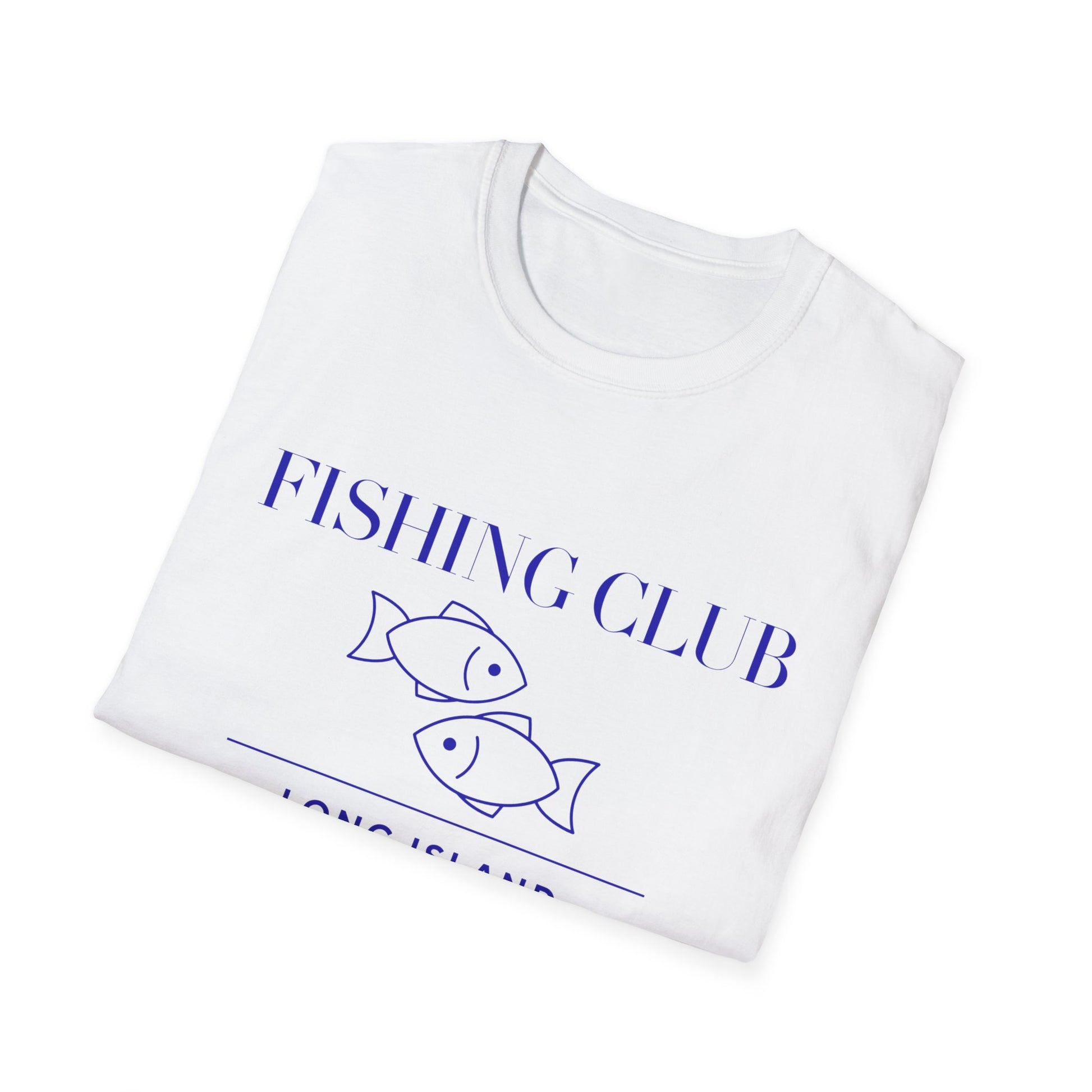 Fishing Club Long Island Minimal Fish Line Art T-Shirt - FARS