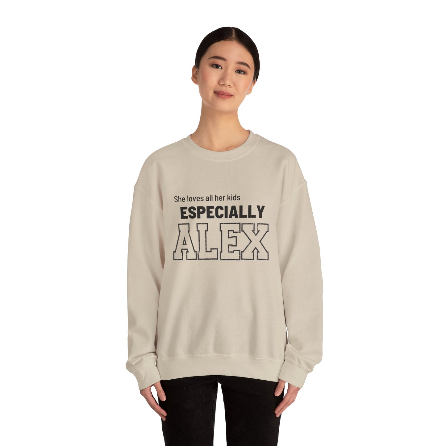 Funny Mom Sweatshirt Personalized | Mom of Three Favorite Child | Custom Names Mother's Day Gift | Shhh Alex is the Favorite Sweater - FARS