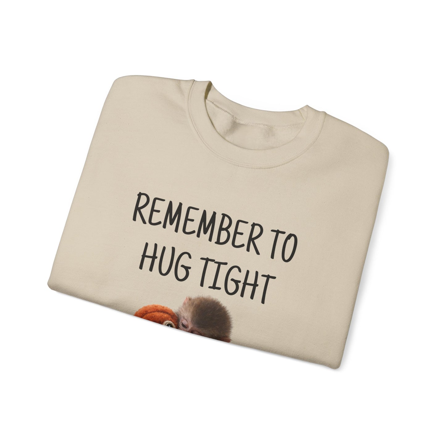 Remember to Hug Tight monkey punch Sweatshirt | Cute vintage - style animal design - FARS