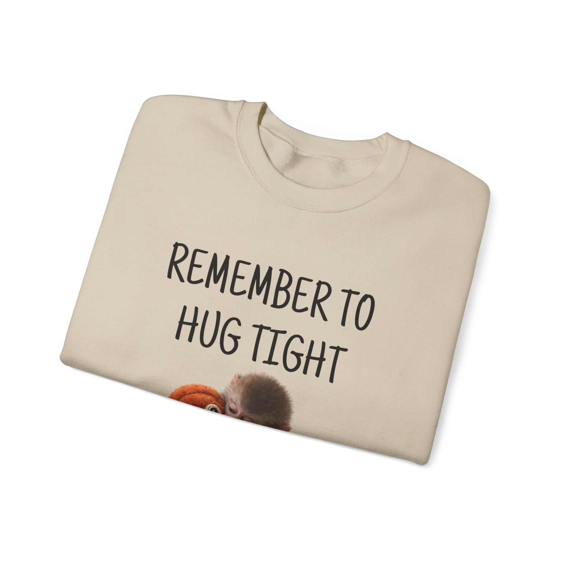 Remember to Hug Tight monkey punch Sweatshirt | Cute vintage - style animal design - FARS
