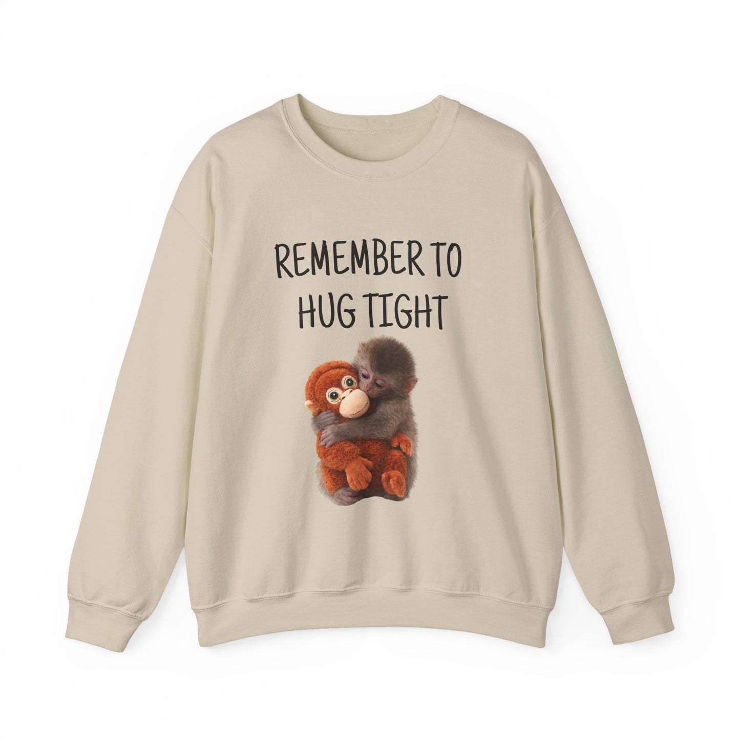 Remember to Hug Tight monkey punch Sweatshirt | Cute vintage - style animal design - FARS