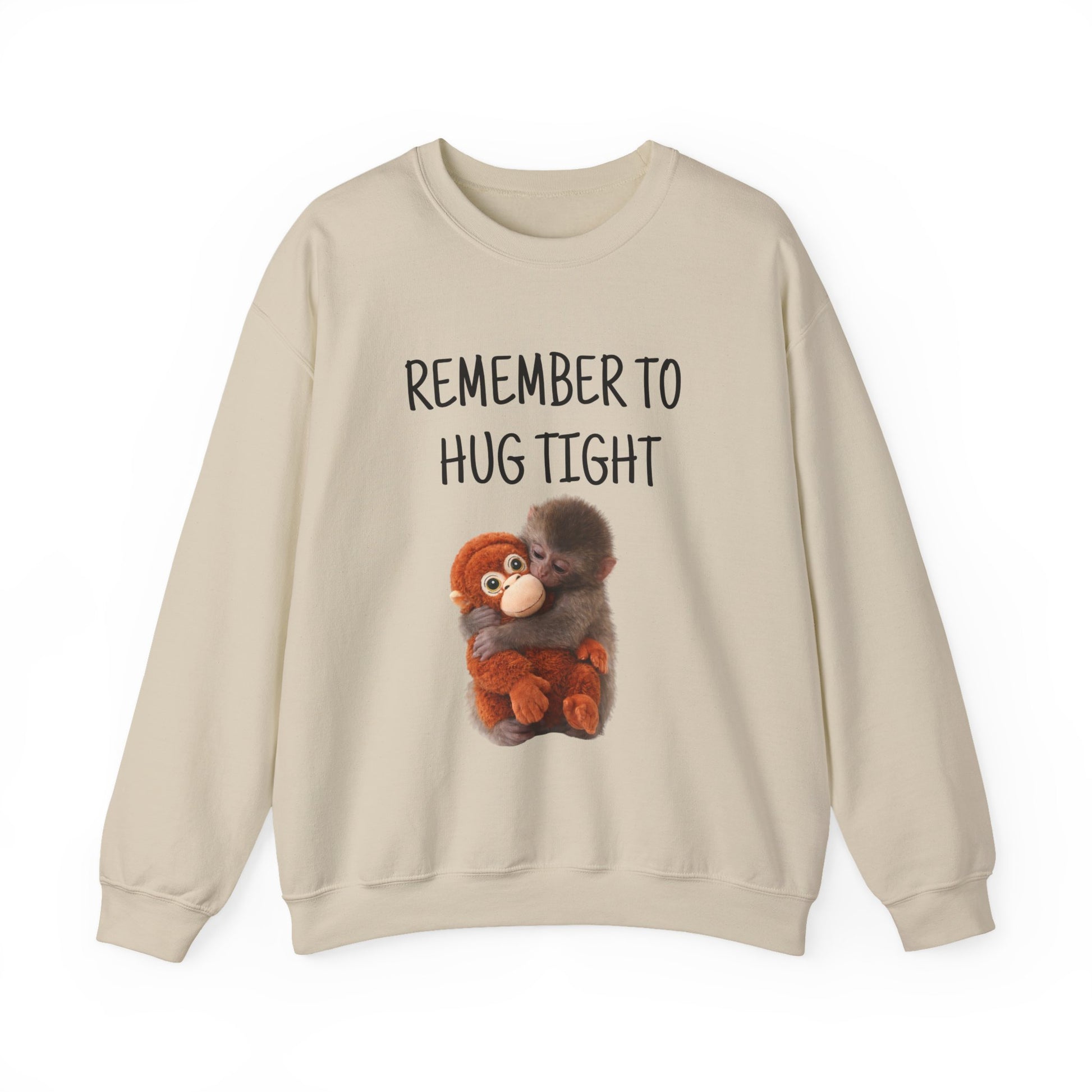 Remember to Hug Tight monkey punch Sweatshirt | Cute vintage - style animal design - FARS