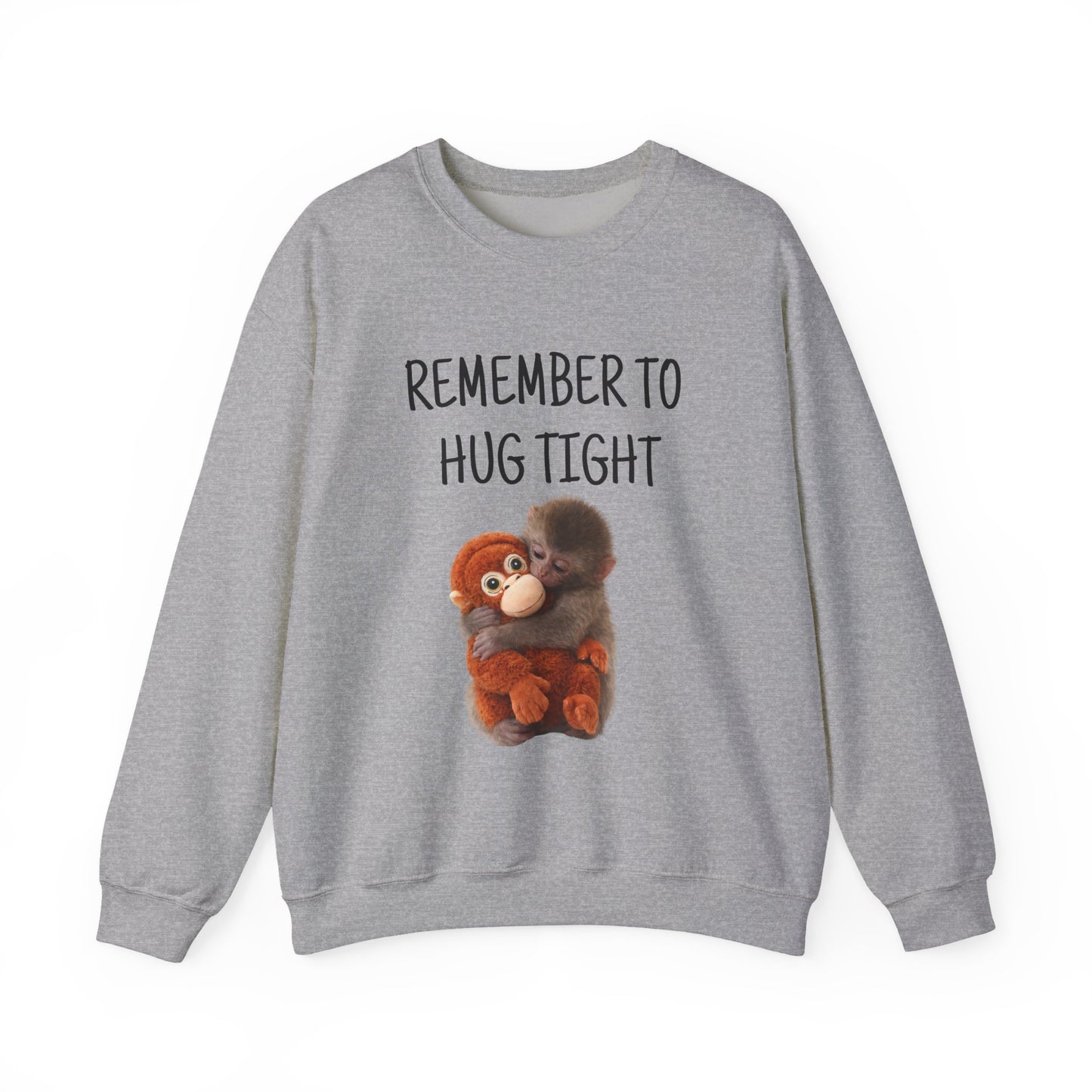 Remember to Hug Tight monkey punch Sweatshirt | Cute vintage - style animal design - FARS
