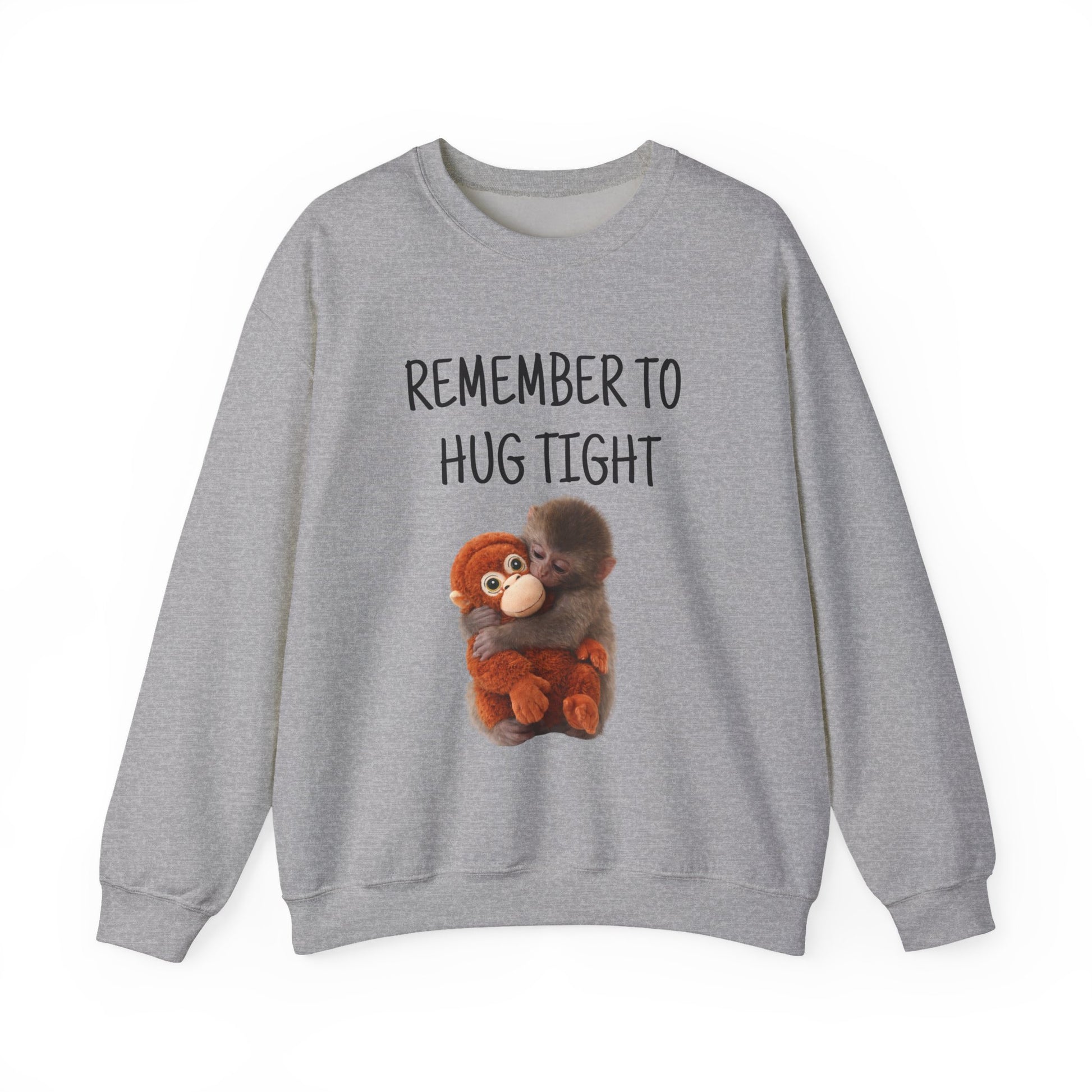 Remember to Hug Tight monkey punch Sweatshirt | Cute vintage - style animal design - FARS