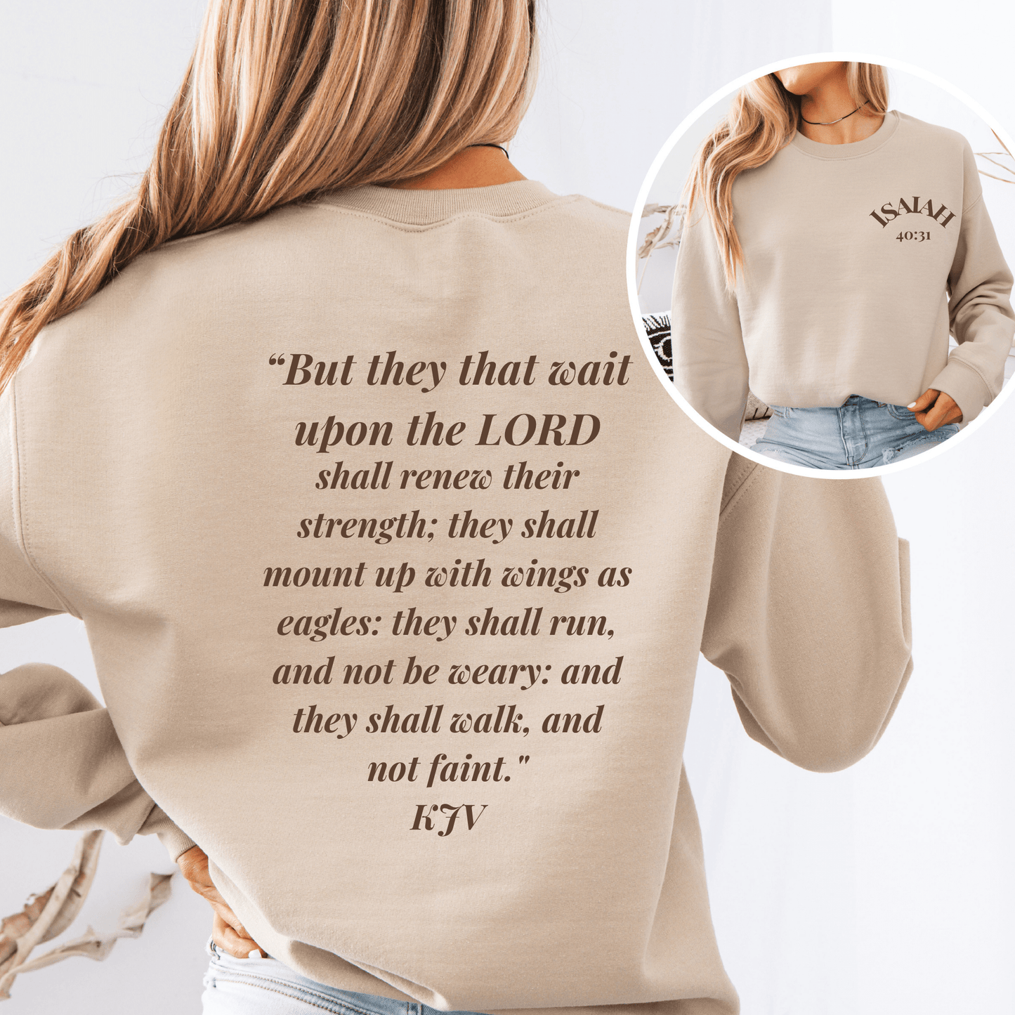 Isaiah 40:31 Crewneck Sweatshirt — Inspirational Christian Pullover - FARS