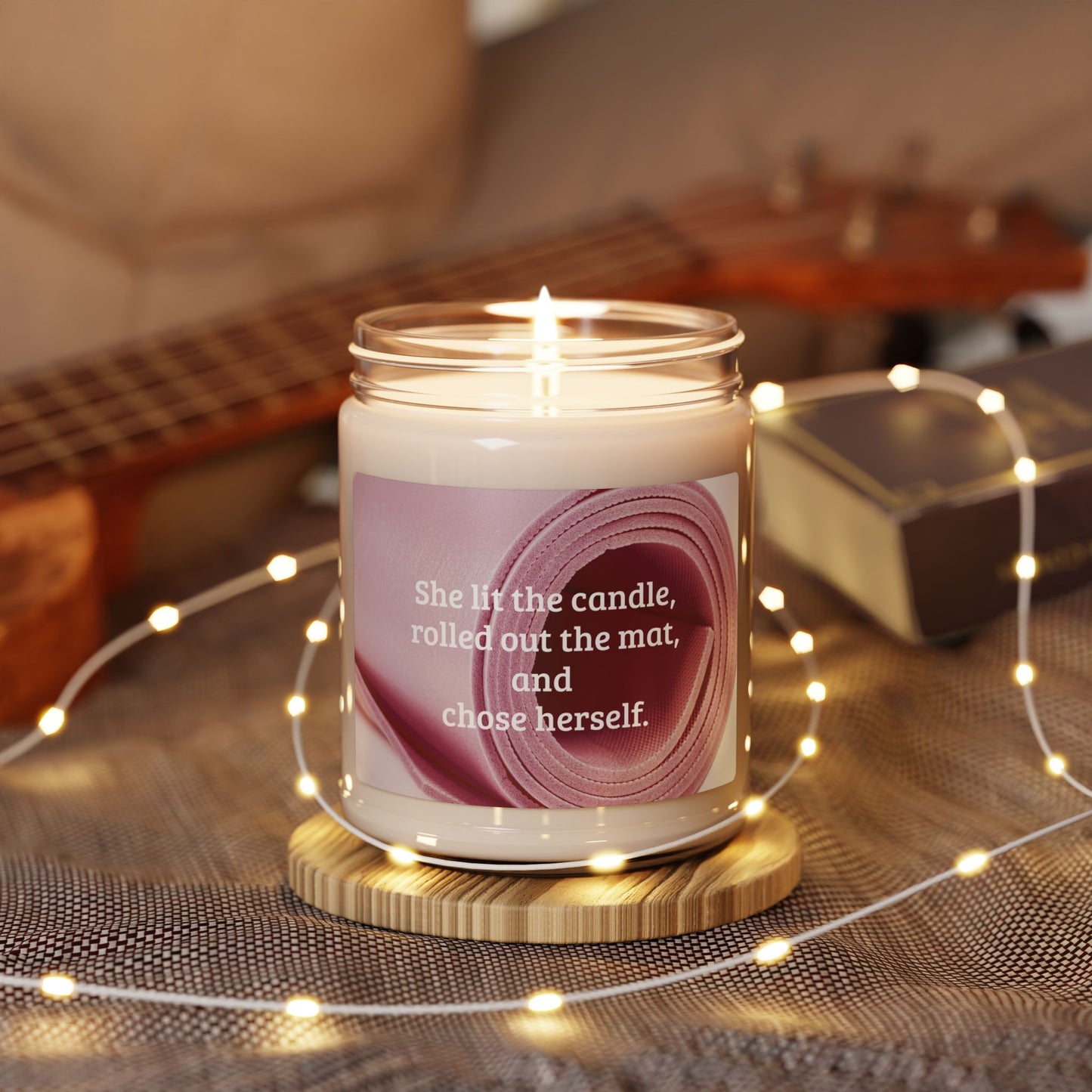 Soy Candle — "She lit the candle, rolled out the mat, and chose herself." Scented 9oz