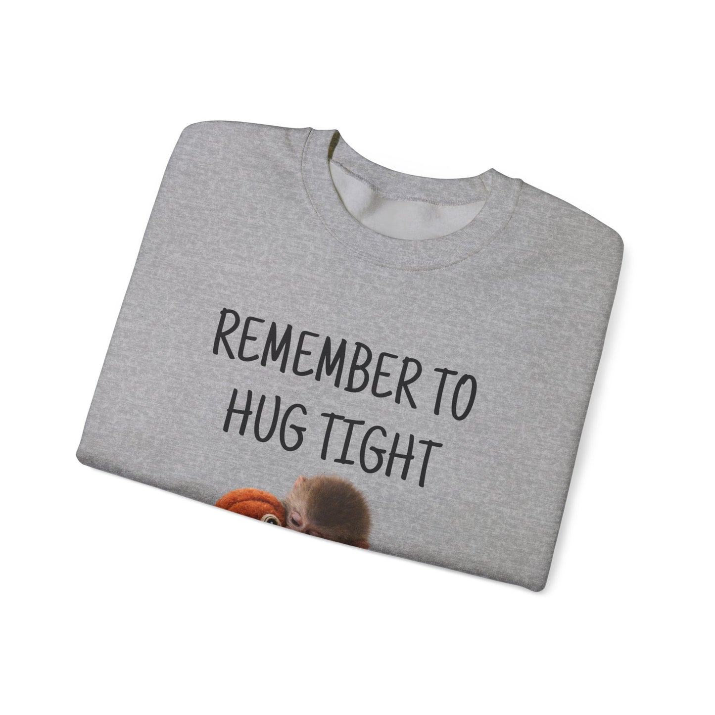 Remember to Hug Tight monkey punch Sweatshirt | Cute vintage - style animal design - FARS