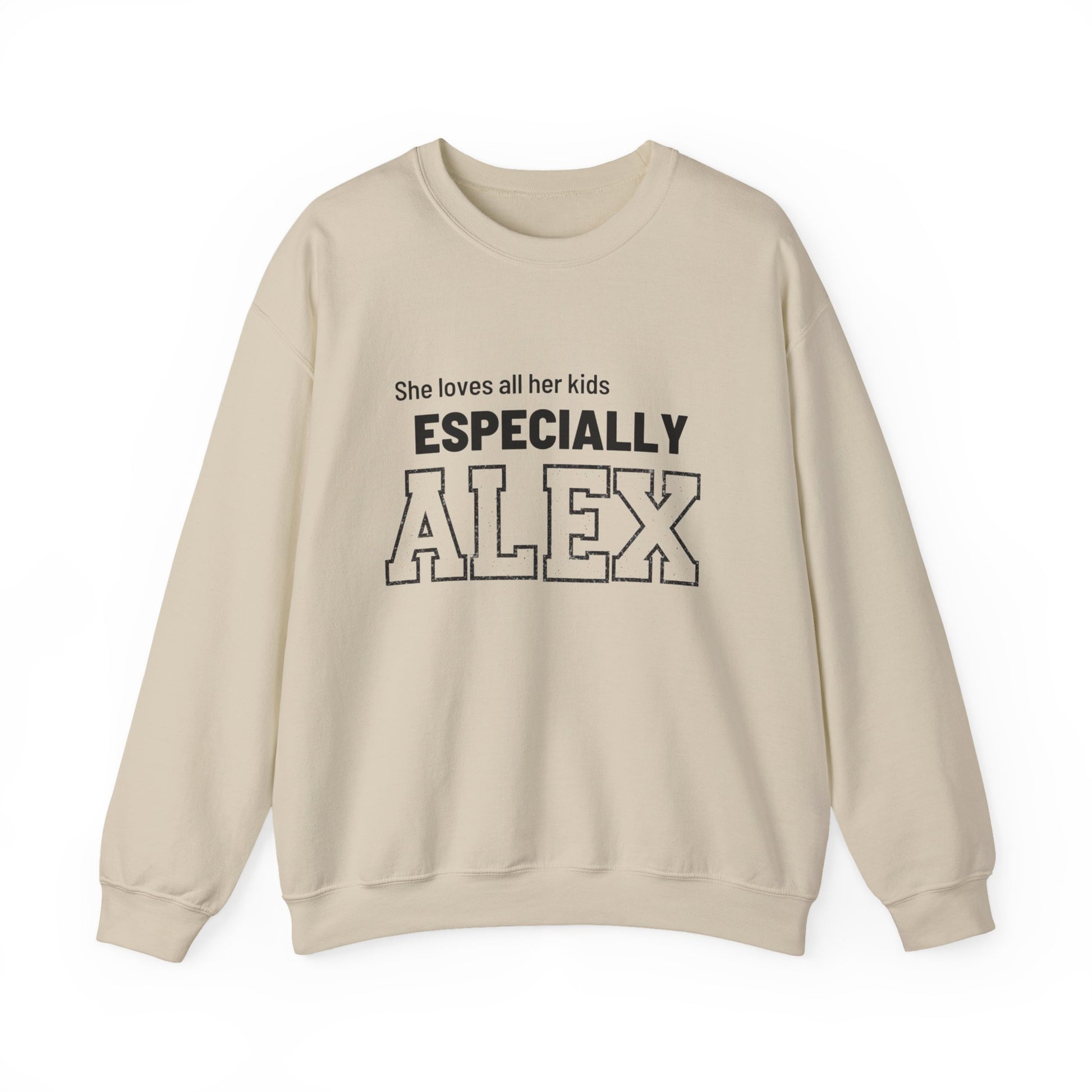 Funny Mom Sweatshirt Personalized | Mom of Three Favorite Child | Custom Names Mother's Day Gift | Shhh Alex is the Favorite Sweater - FARS